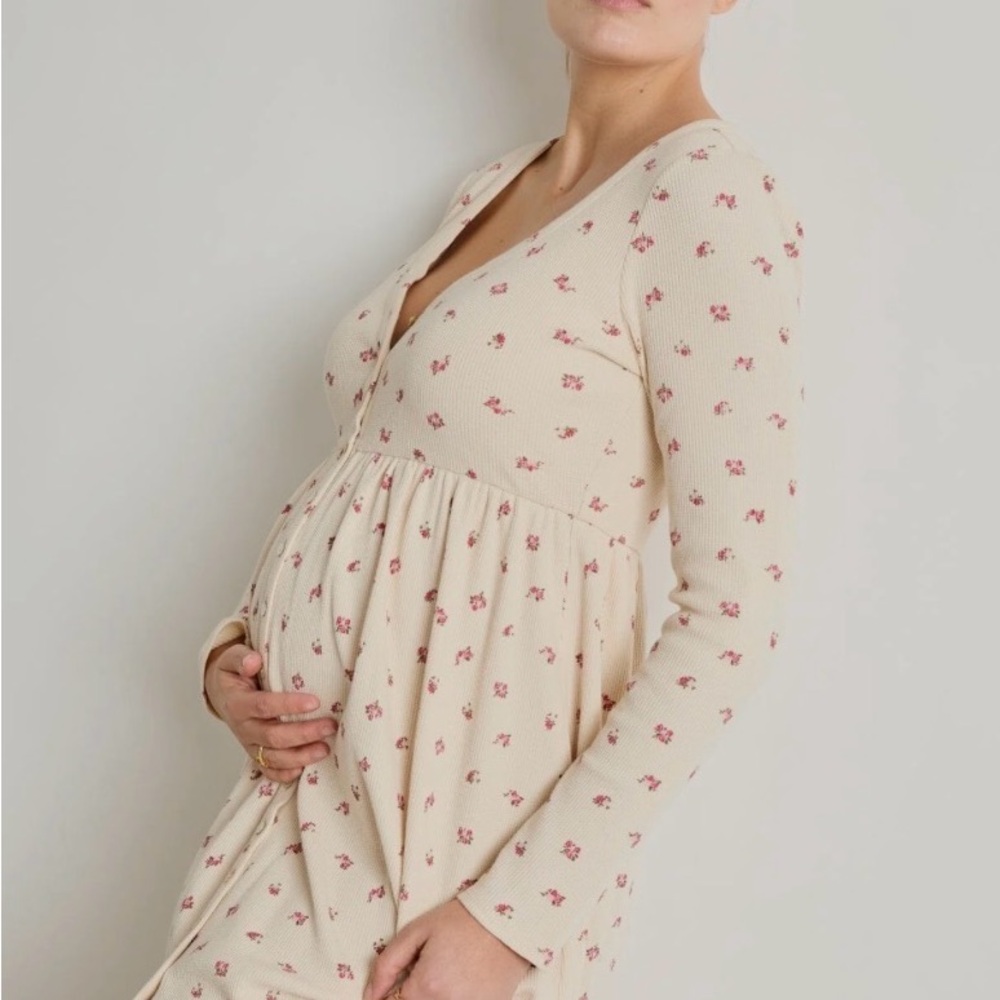 Hatch Printed Waffle Nursing Dress